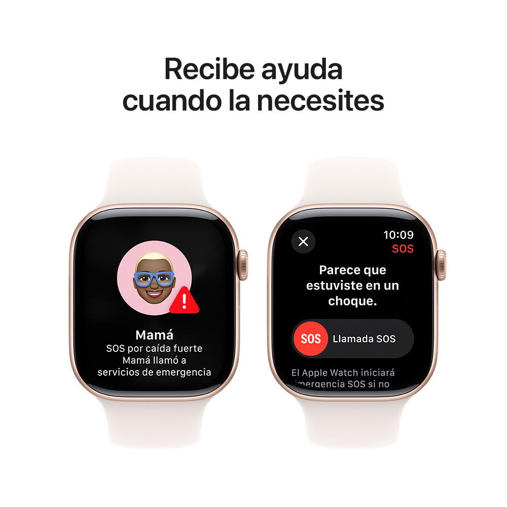 Apple Watch Series 10 GPS • Caja de aluminio color oro rosa de 46 mm • Correa deportiva rosa rubor - S/M