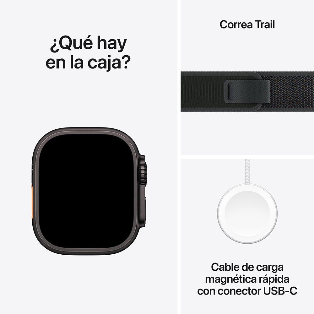 Apple Watch Ultra 2 GPS + Cellular • Caja de titanio negro de 49 mm • Correa Trail negra - M/L