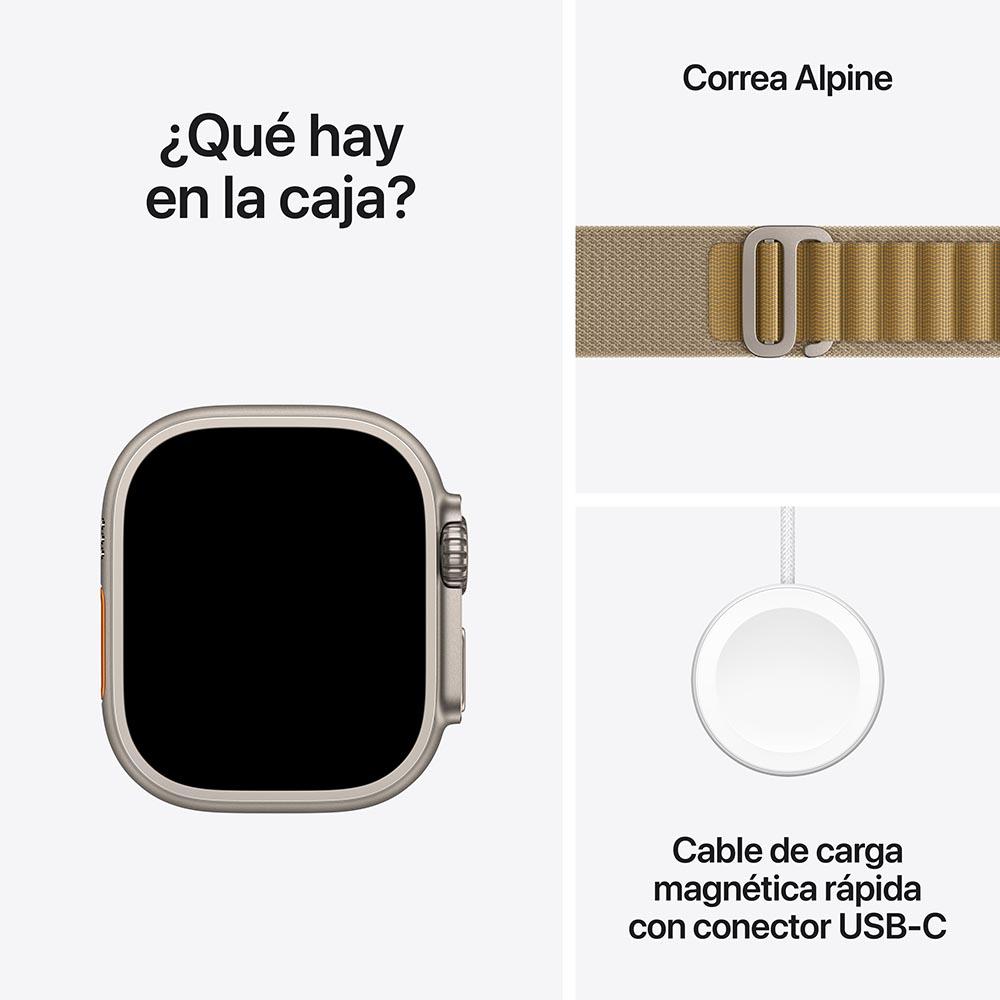 Apple Watch Ultra 2 GPS + Cellular • Caja de titanio natural de 49 mm • Correa Alpine color canela - Mediana
