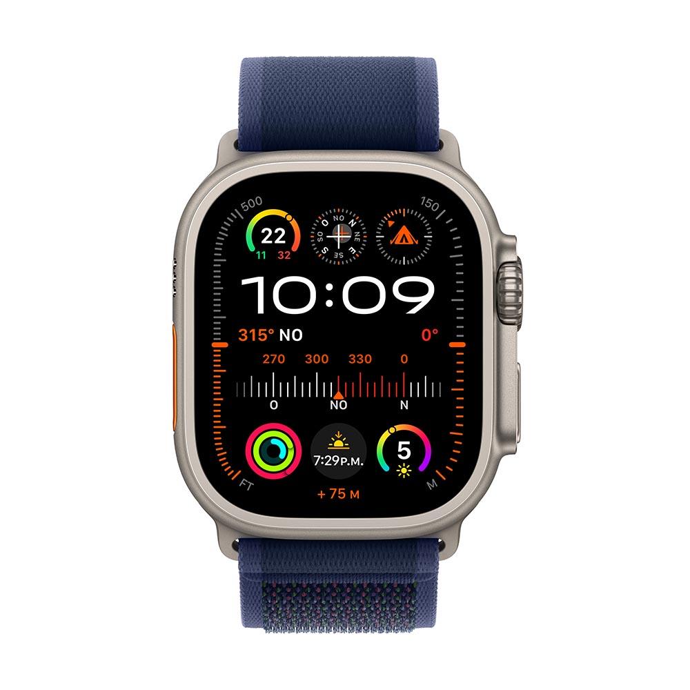 Apple Watch Ultra 2 GPS + Cellular • Caja de titanio natural de 49 mm • Correa Trail azul - M/L