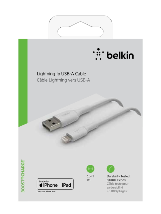 BK BOOST CHARGE LIGHT USB-A CAB 1M-WT
