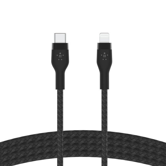 Cable Belkin USB-C a Lightning - 2M - Pro Flex - Negro