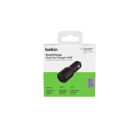 ADAPTADOR BELKIN 42W CARRO USBA/USBC