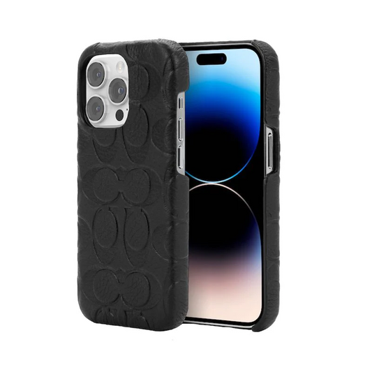 CASE COACH LEATHER SLIM WRAP PARA IPHONE 14 PRO - BLACK