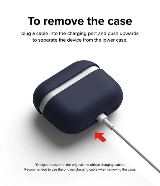 Case De Silicona RINGKE Para AirPods Pro (2º) - Azul Medianoche