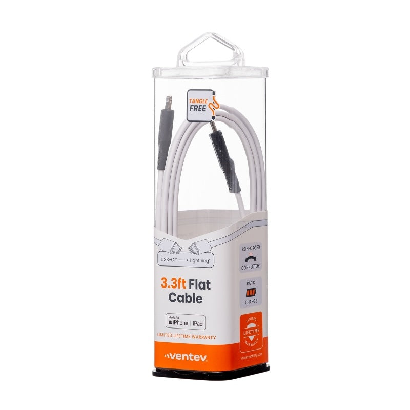VENTEV FLAT USBC TO LIGHTNING CABLE 3FT