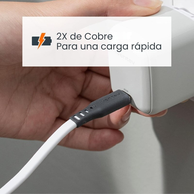 VENTEV FLAT USBC TO LIGHTNING CABLE 3FT