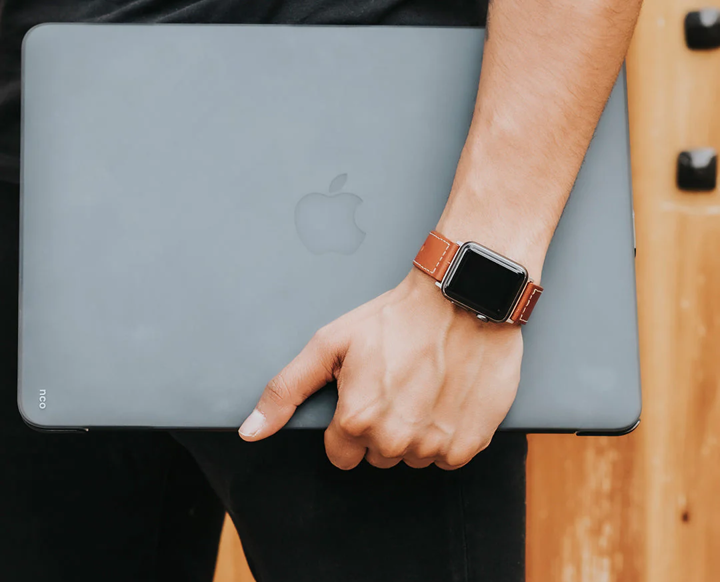 Correa NCO en cuero para Apple Watch (todas las tallas)- Caramelo