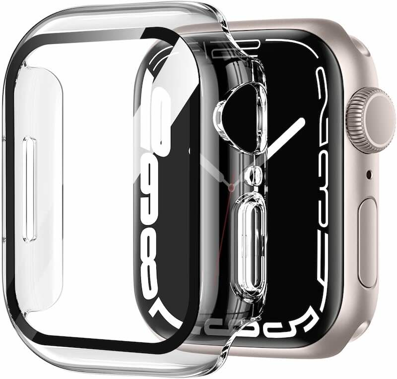 Bómper protector para Apple Watch en cristal y bordes de policarbonato para Apple Watch series 10 42mm, que protege la pantalla de tu Apple Watch ante cualquier golpe y/o caída. fácil y rápida instalación. dos unidades por empaque.
