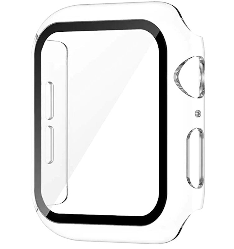 Bómper protector para Apple Watch en cristal y bordes de policarbonato para Apple Watch series 10 42mm, que protege la pantalla de tu Apple Watch ante cualquier golpe y/o caída. fácil y rápida instalación. dos unidades por empaque.