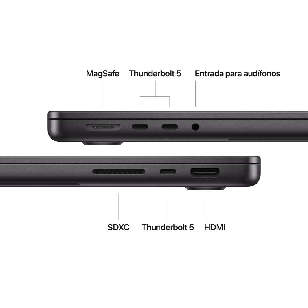 MacBook Pro de 14 pulgadas: Chip M4 Pro de Apple con CPU de 12 núcleos y GPU de 16 núcleos, 512 GB SSD - Negro espacial