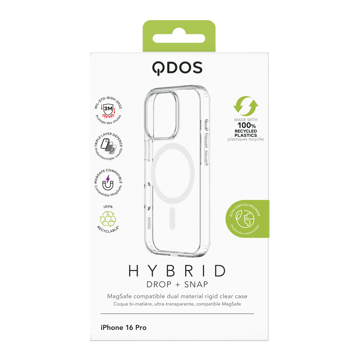 CASE QDOS HYBRID DROP IPH 16 PR CLR