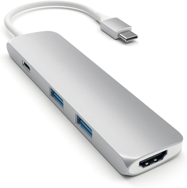 Adaptador Multipuerto SATECHI SLIM TYPE-C 4 - Plata