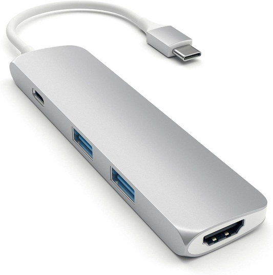Adaptador Multipuerto SATECHI SLIM TYPE-C 4 - Plata