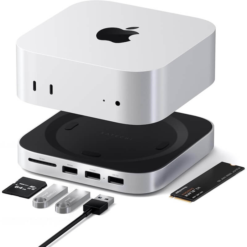 SOPORTE SATECHI HUB 4 EN 1 PARA MAC MINI M4 PUERTO PARA SSD