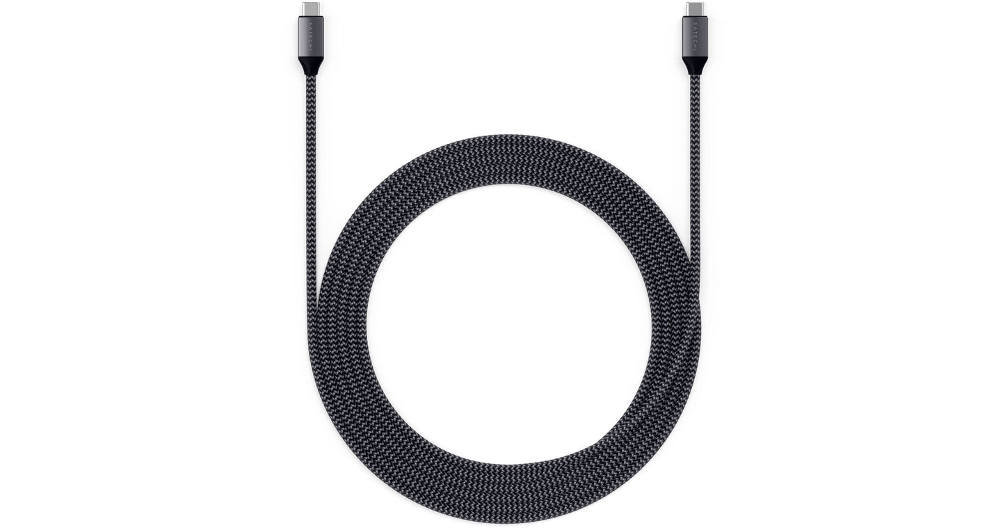 Cable de carga SATECHI TIPO-C a TIPO-C de 100W - Negro metalizado