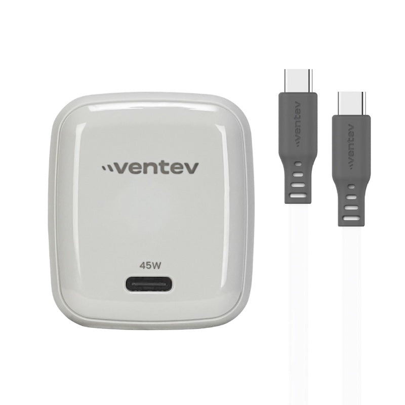 ADAPTADOR VENTEV DE PARED 45W + CABLE DE CARGA 240W USB-C