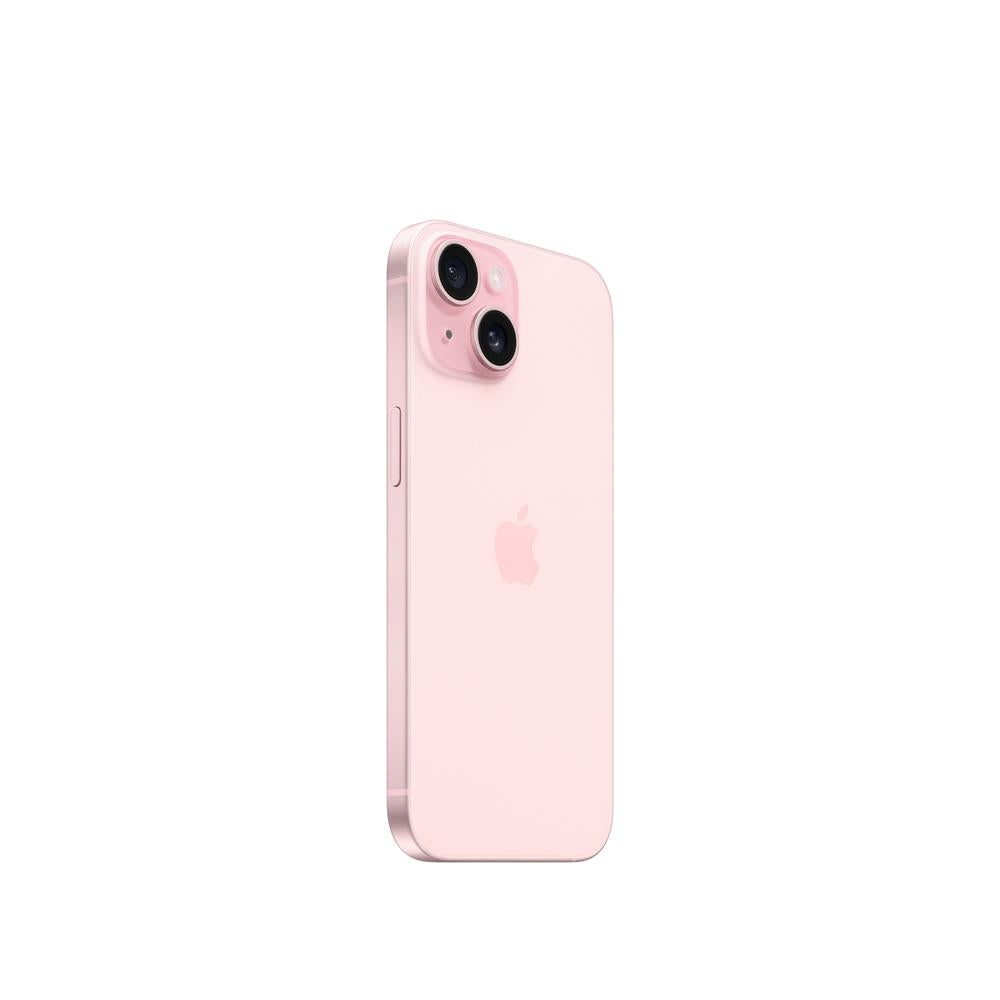 iPhone 15 rosa vista posición 2