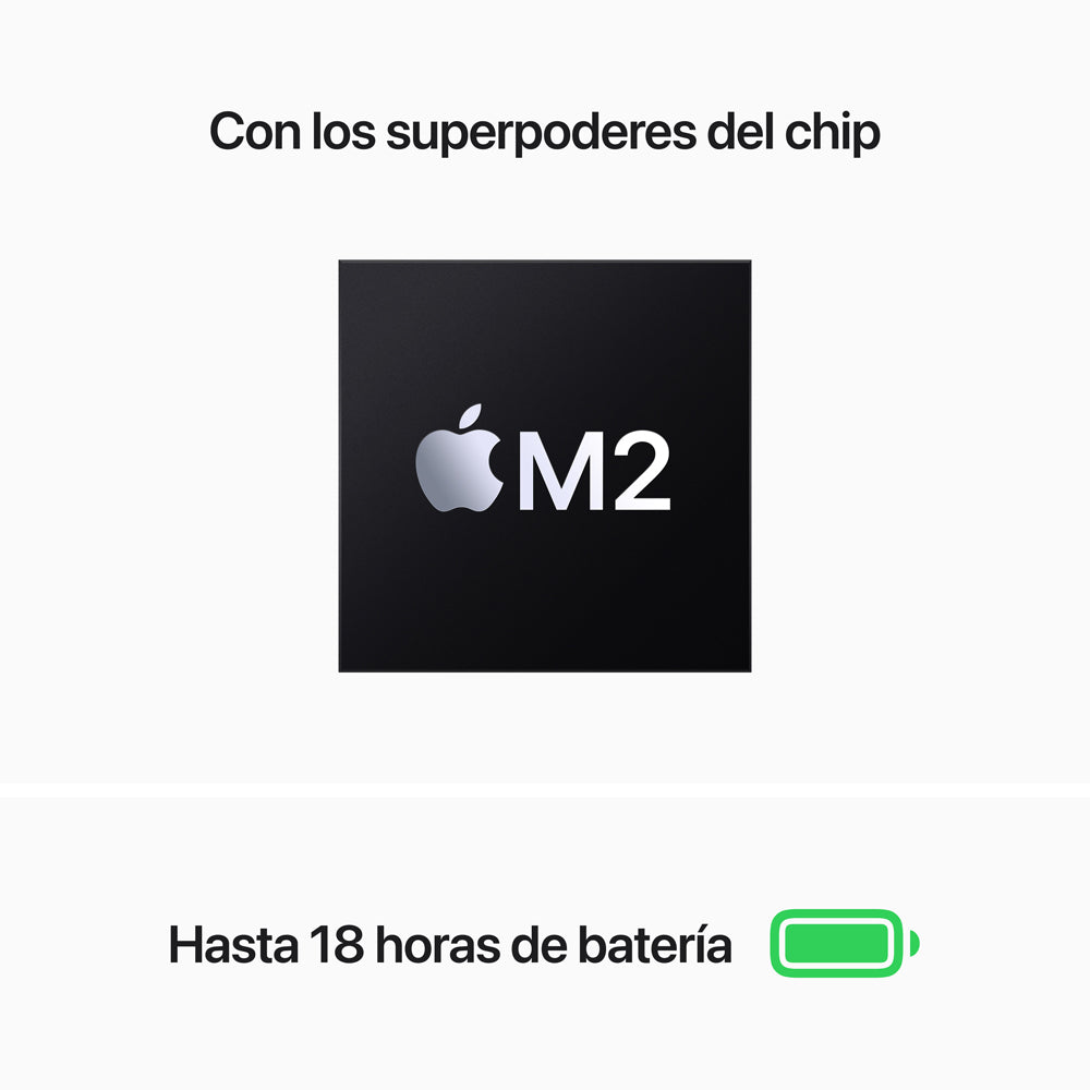 MacBook Air de 13 pulgadas Chip M2 de Apple con CPU de ocho núcleos y GPU de dieznúcleos