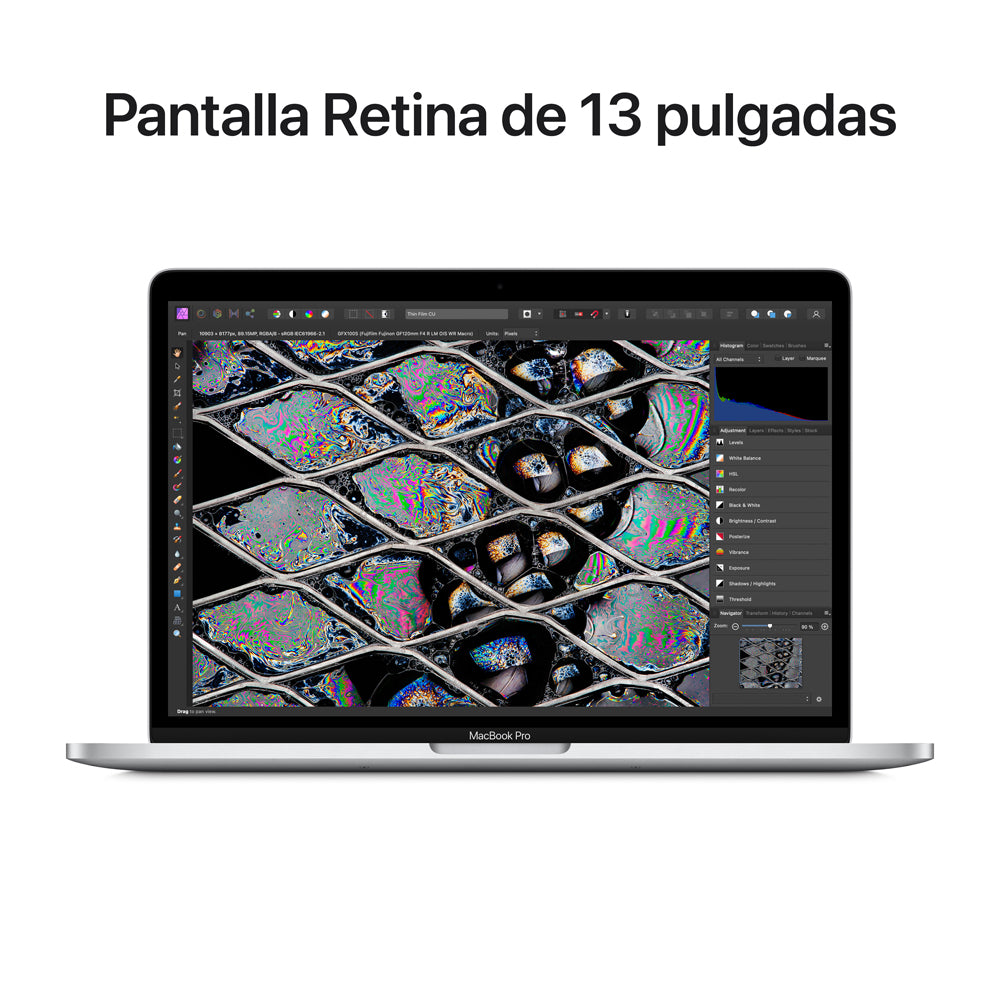 MacBook Pro de 13 pulgadas Chip M2 de Apple con CPU de ocho núcleos y GPU de dieznúcleos