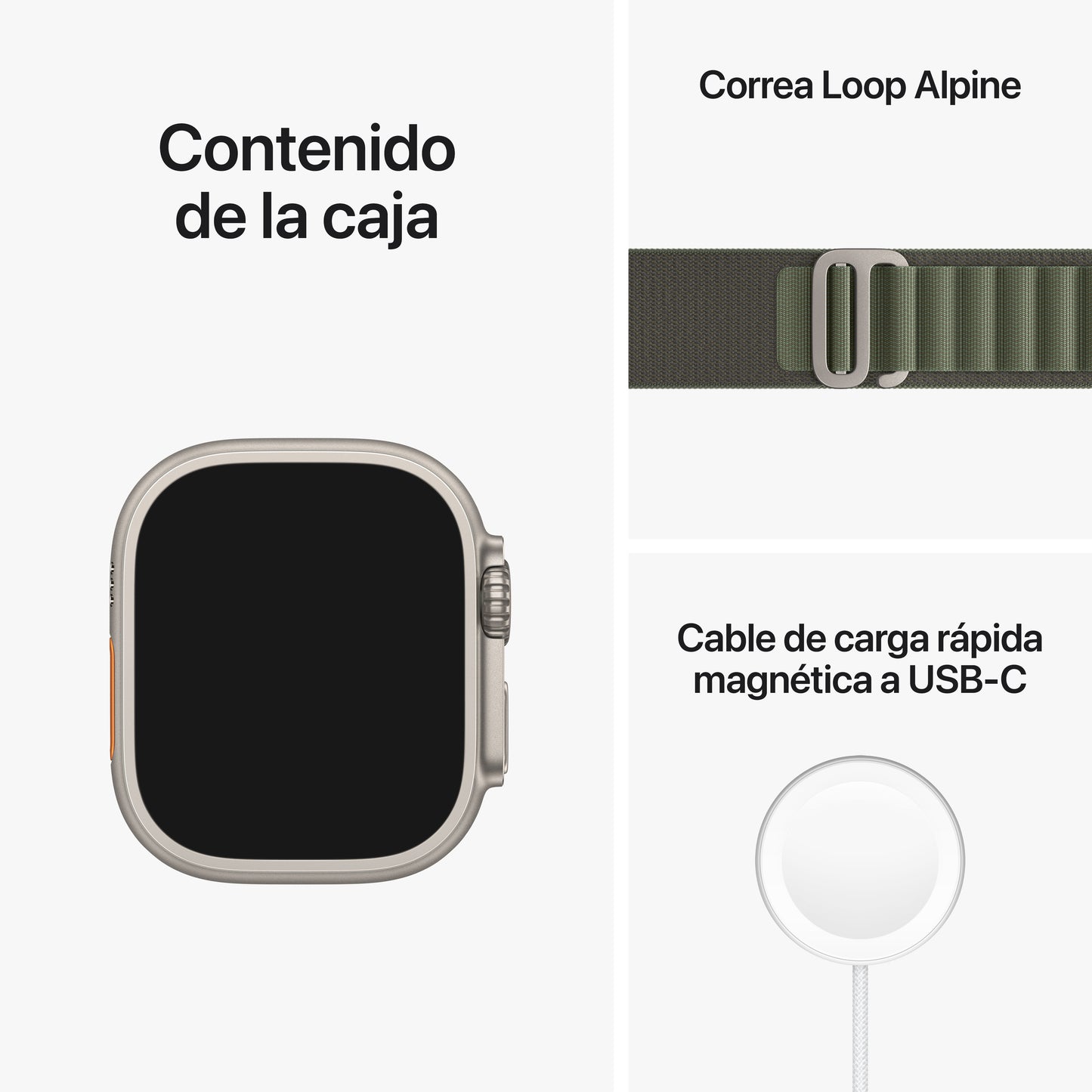 Apple Watch Ultra (GPS + Cellular) - Caja de titanio de 49 mm - Correa Loop Alpine verde - Talla L