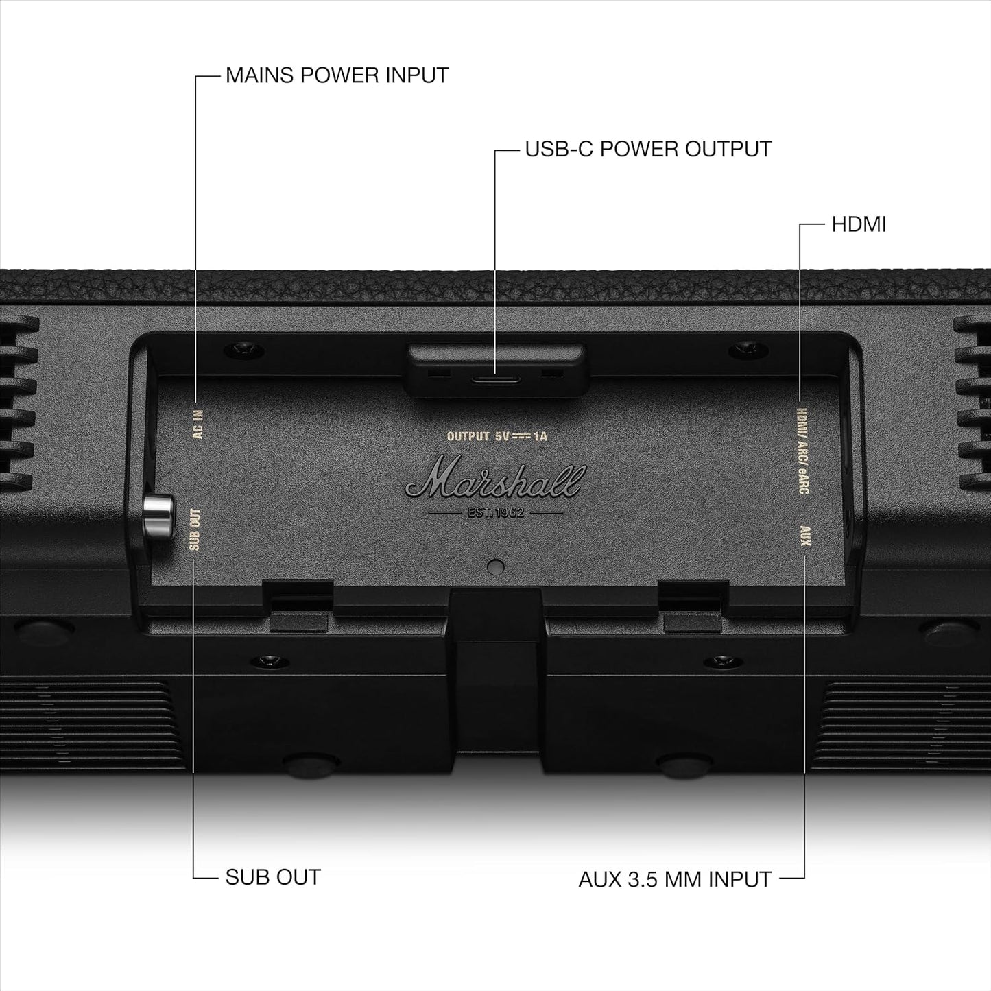 BARRA DE SONIDO MARSHALL HESTON 60 WIFI BLUETOOTH BLACK