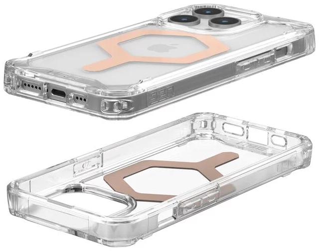 FUNDA MAGSAFE IPHONE 15 PROMAX TRAN/ORO.