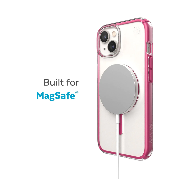 Case SPECK PRESIDIO CLEAR con MagSafe Para iPhone 13/14  - Rosado