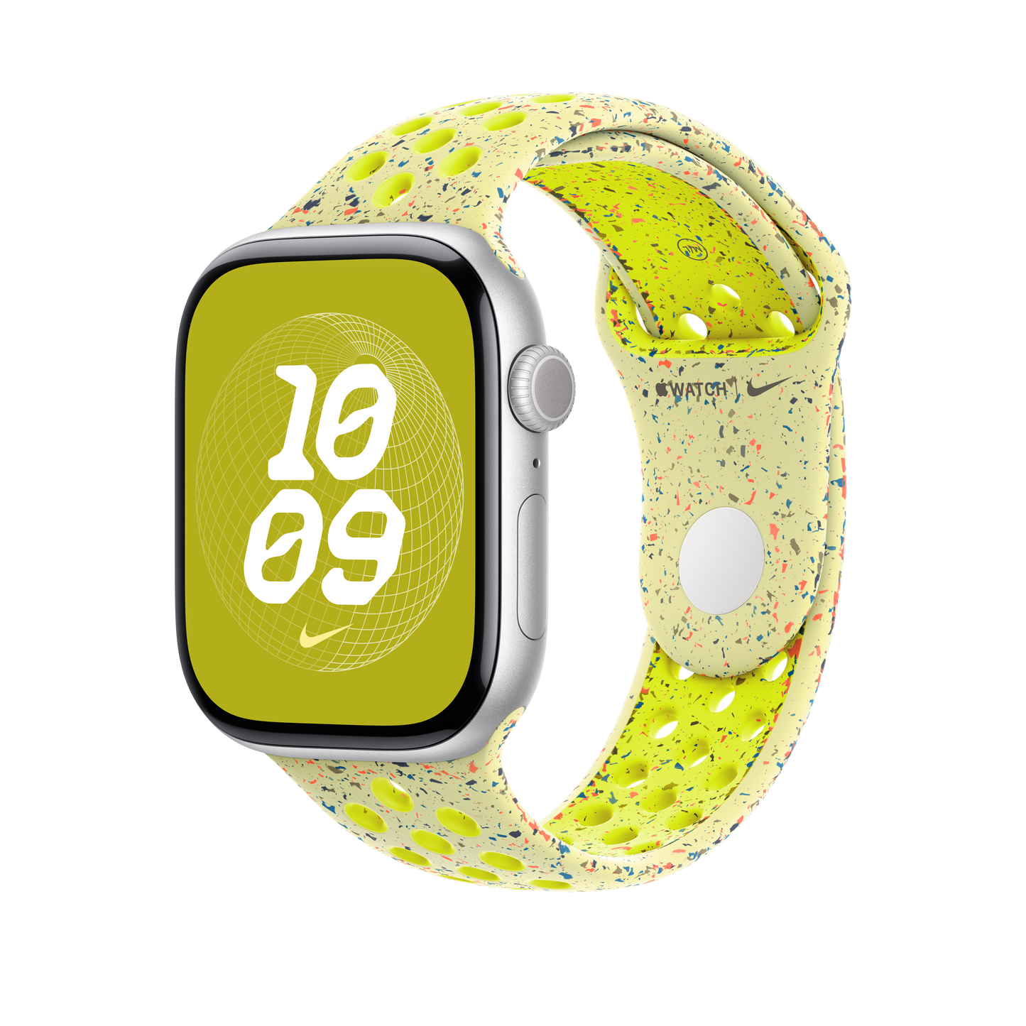 Correa deportiva Nike color Volt Splash para caja de 46 mm - S/M