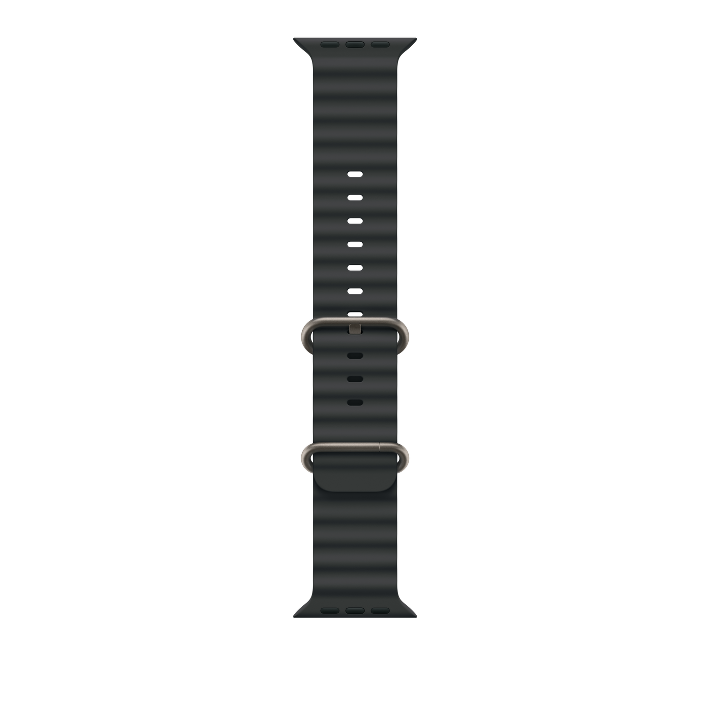 Correa Ocean negra para caja de 49 mm - Acabado de titanio natural