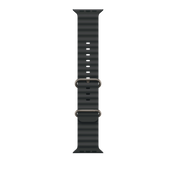 Correa Ocean negra para caja de 49 mm - Acabado de titanio natural