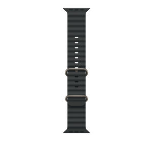 Correa Ocean negra para caja de 49 mm - Acabado de titanio natural