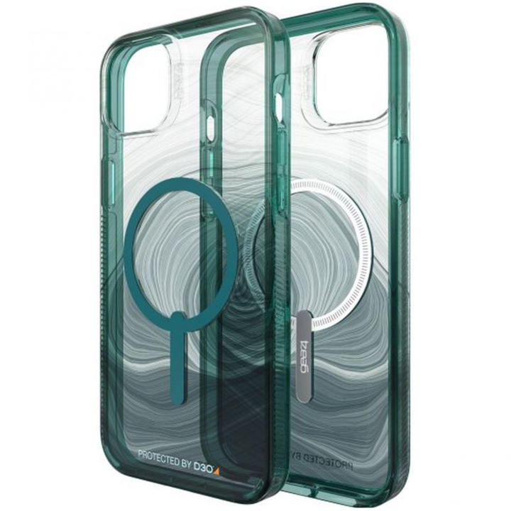 Case GEAR4 Milan Snap con MagSafe para iPhone 14 Plus - Transparente/Verde