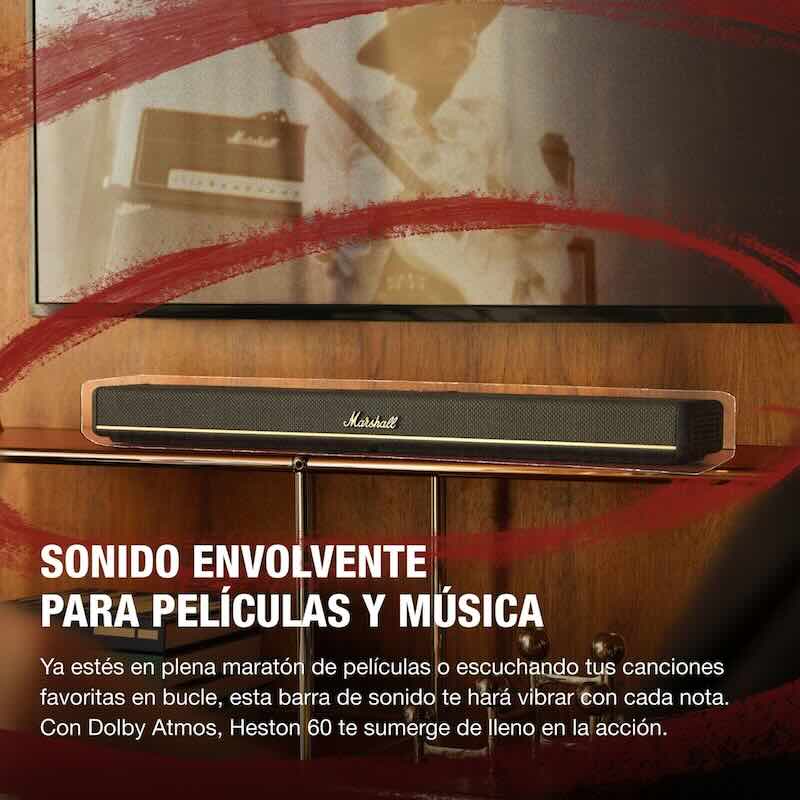 BARRA DE SONIDO MARSHALL HESTON 60 WIFI BLUETOOTH CREAM
