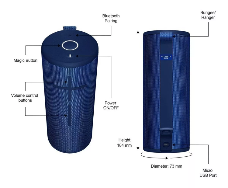 Bocina Logitech Ultimate Ears Megaboom3 BT Azul