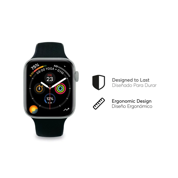 Correa de Silicona NCO ActiveLoop para Apple Watch S7 de 45mm - Negro