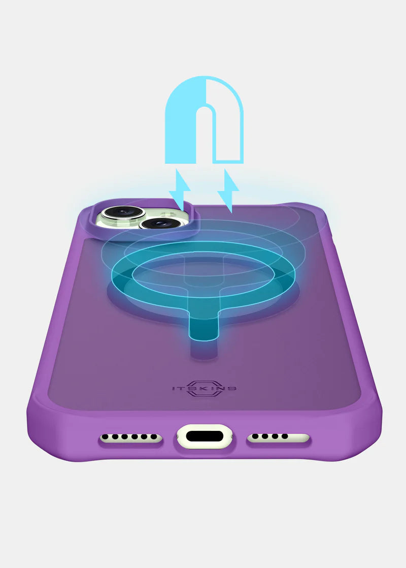 CASE ITSKINS HYBRID MAGSAFE IPHONE 15 PLUS PURPLE