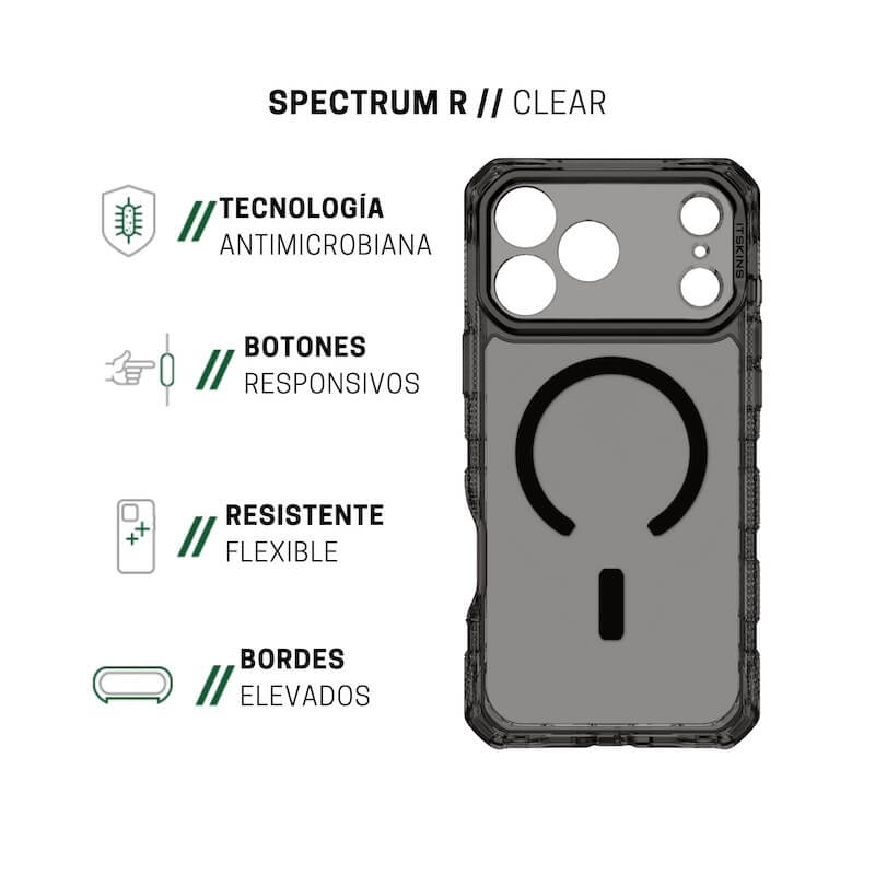 CASE ITSKINS SUPREME R CLEAR MAGSAFE IPHONE 17 PRO GRAPHITE