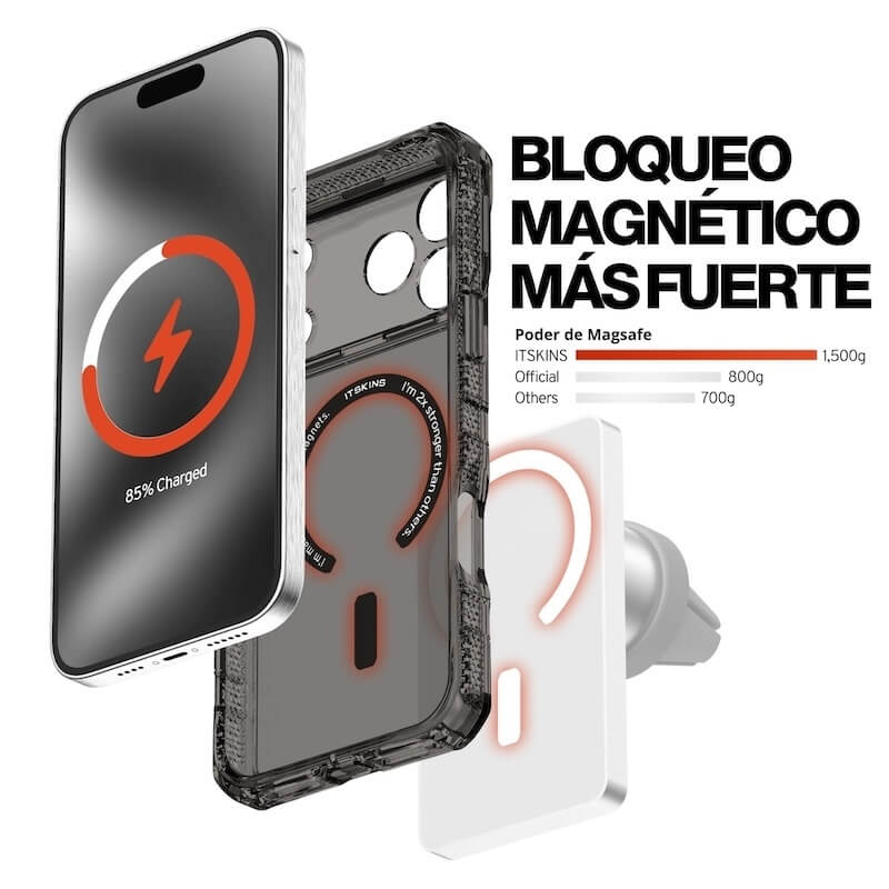 CASE ITSKINS SUPREME R CLEAR MAGSAFE IPHONE 17 PRO GRAPHITE