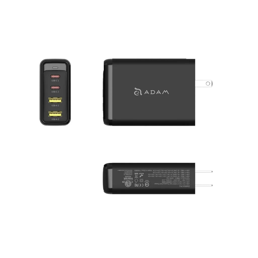 ADAPTADOR ADAM ELEMENTS DE PARED OMNIA PRO TRAVEL 100W BLACK