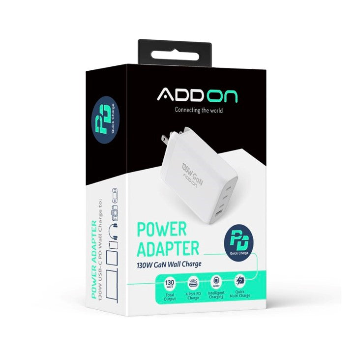 ADAPTADOR ADD ON DE PARED 130W GaN 4 PUERTOS