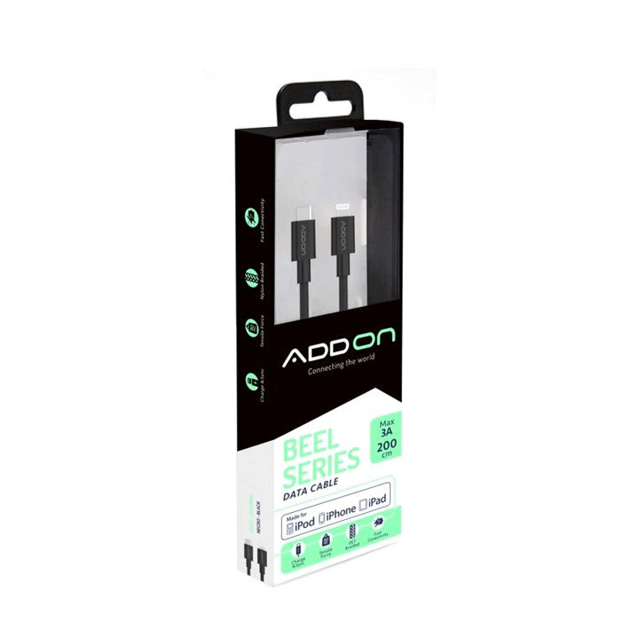 CABLE DE CARGA ADD ON USBC/LIGHTNING 2M - BLACK