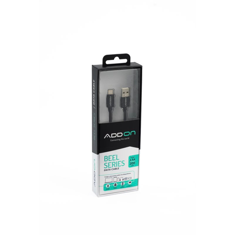 CABLE DE CARGA ADD ON USBA/USBC 2M - BLACK