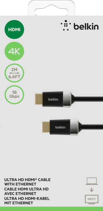 Cable HDMI a HDMI 4K Belkin - 2M - Negro