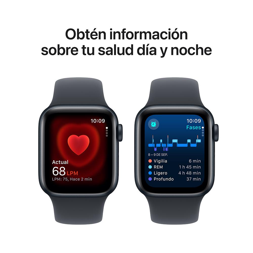 Apple Watch SE GPS • Caja de aluminio color medianoche de 40 mm • Correa deportiva color medianoche - M/L