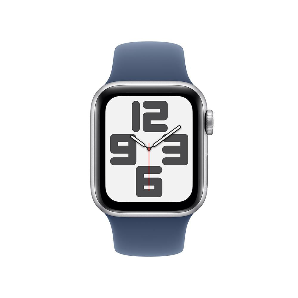 Apple Watch SE GPS • Caja de aluminio color plata de 40 mm • Correa deportiva azul denim - S/M