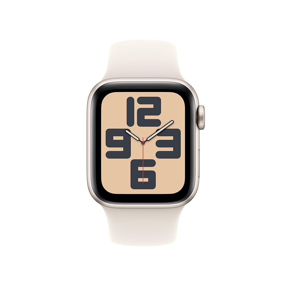 Apple Watch SE GPS • Caja de aluminio blanco estelar de 40 mm • Correa deportiva blanco estelar - S/M