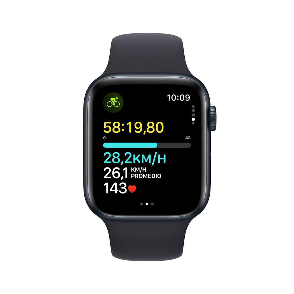 Apple Watch SE GPS • Caja de aluminio color medianoche de 44 mm • Correa deportiva color medianoche - S/M