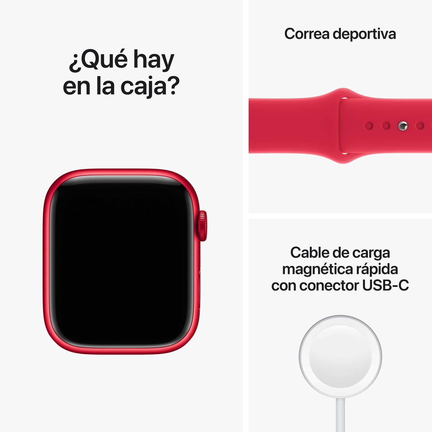 Apple Watch Series 8 (GPS) - Caja de aluminio (PRODUCT)RED de 45 mm - Correa deportiva (PRODUCT)RED - Talla única