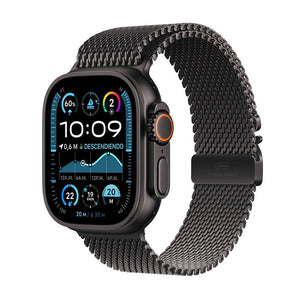 Apple Watch Ultra 2 GPS + Cellular • Caja de titanio negro de 49 mm • Correa estilo milanés de titanio negro - Mediana